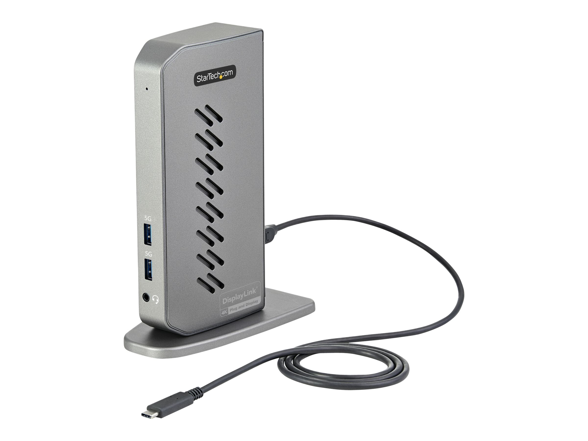 STARTECH.COM USB-C USB-A Dock - Hybrid Universal USB 3.0 Docking Station for USB-C or USB-A Laptop - Dual Monitor - GbE