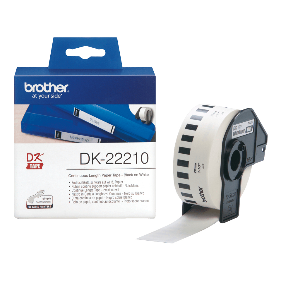 brother Endlospapierrolle für Etikettendrucker DK22210 weiß, 29,0 mm, 1 x 1 Etiketten
