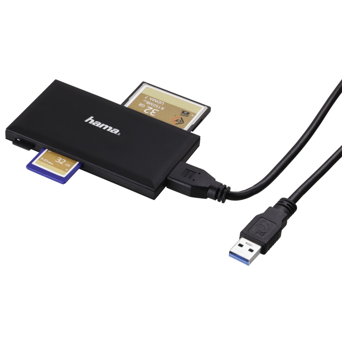 hama MultimicroSD, SD, Memory Stick, Compact FlashKartenleser schwarz