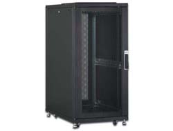 DIGITUS Serverschrank 48,3cm 19Zoll 26HE schwarz H1280mmxB600mmxT1000mmm perforierter Tuer inkl. 28xMontageschrauben-Set bis 1000KG