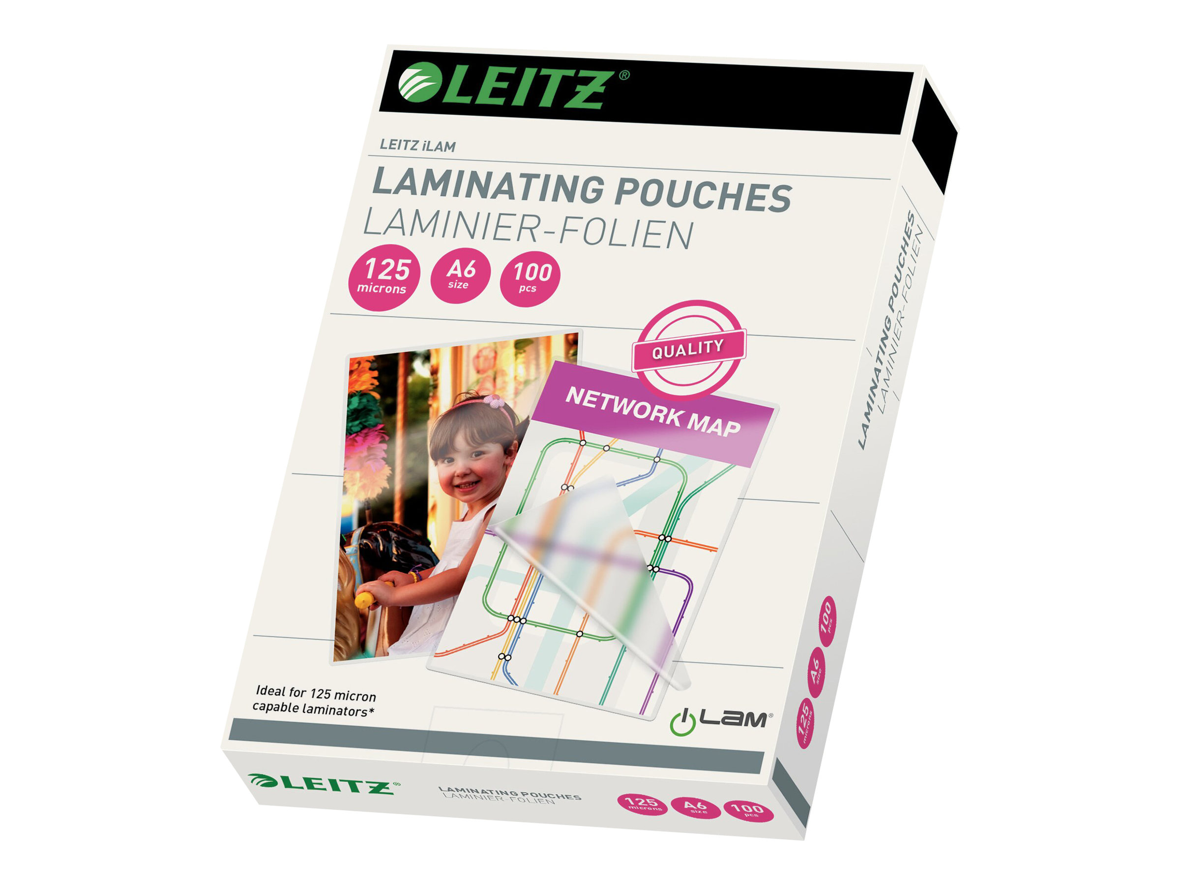 100 LEITZ Laminierfolien glaenzend fuer A6 125 micron 100 LEITZ Laminierfolien glaenzend fuer A6 125 micron