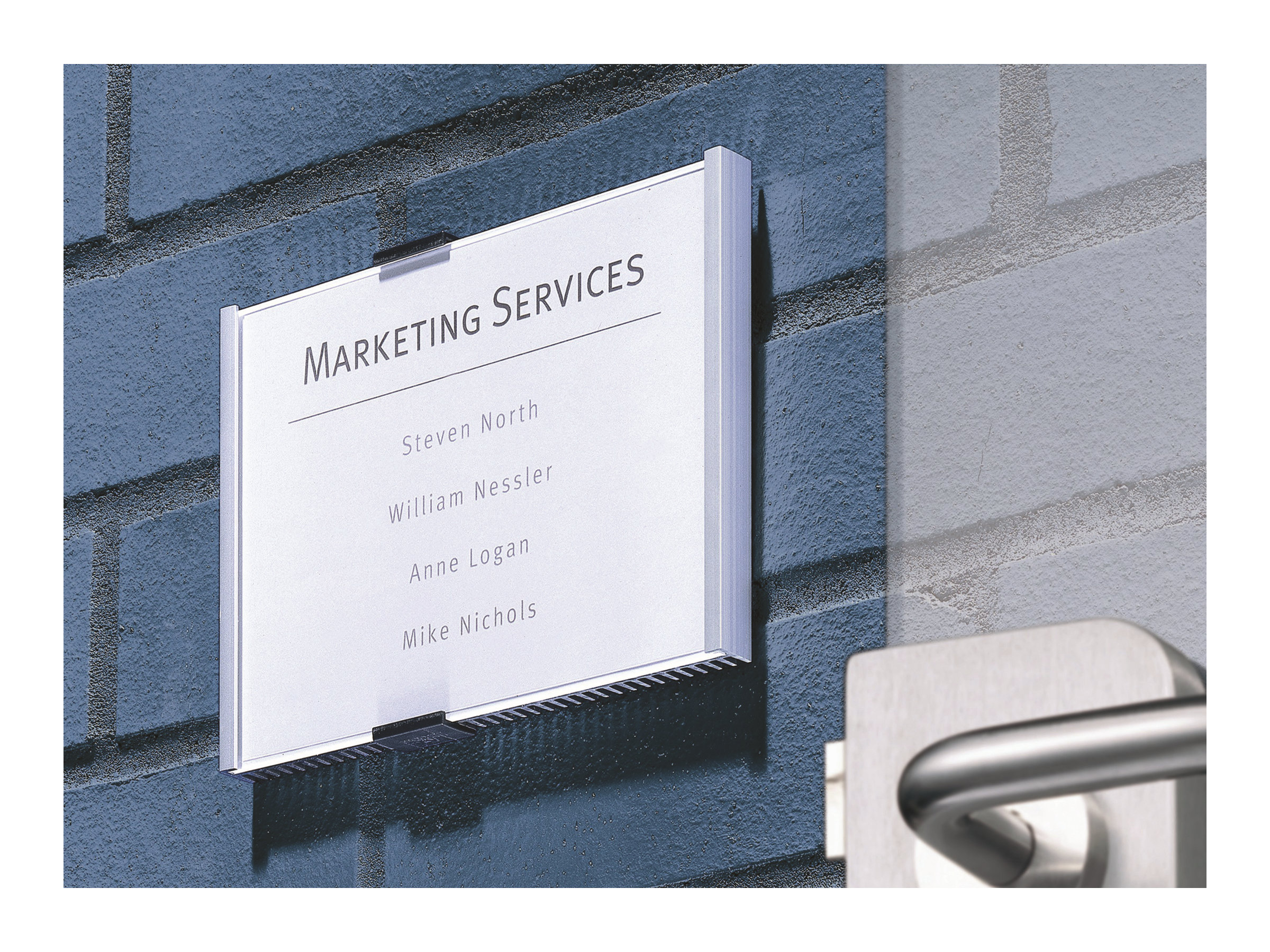Durable INFO SIGN Türschild 149x148,5mm metallic silber