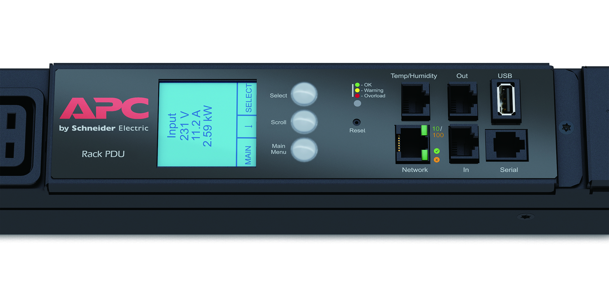 APC Metered Rack PDU Rack AC 400V 3phase Ethernet RS232 USB input IEC 60309 32A output connectors 42 0U Black