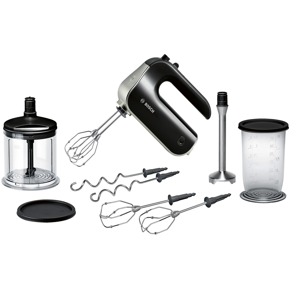 Bosch MFQ4885 Handmixer-Set Schwarz/Chrome Bosch MFQ4885 Handmixer-Set Schwarz/Chrome
