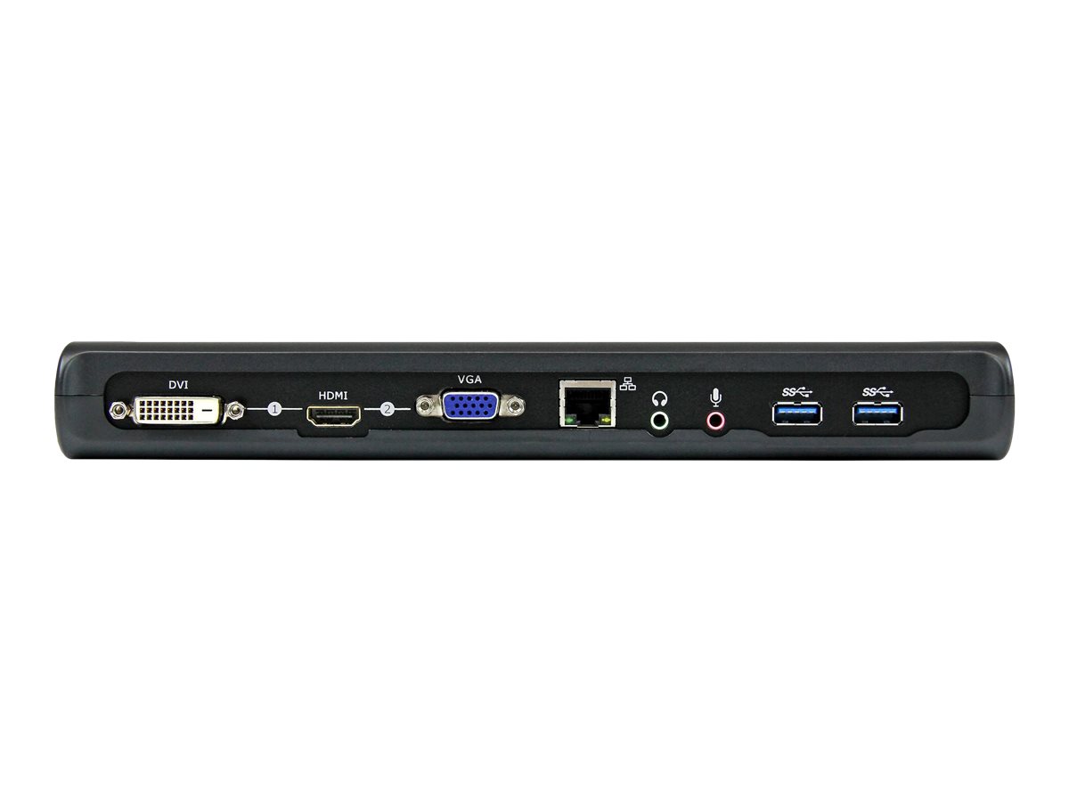 STARTECH.COM USB 3.0 Docking Station - Dual Monitor HDMI / DVI / VGA - Ethernet - Audio - Universal Docking Station - USB 3.0 Dock