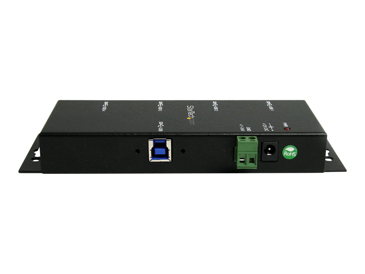 StarTech.com Montierbarer 4 Port Industrieller USB 3.0 SuperSpeed Hub inkl. Netzteil - Hub - 4 Anschlüsse