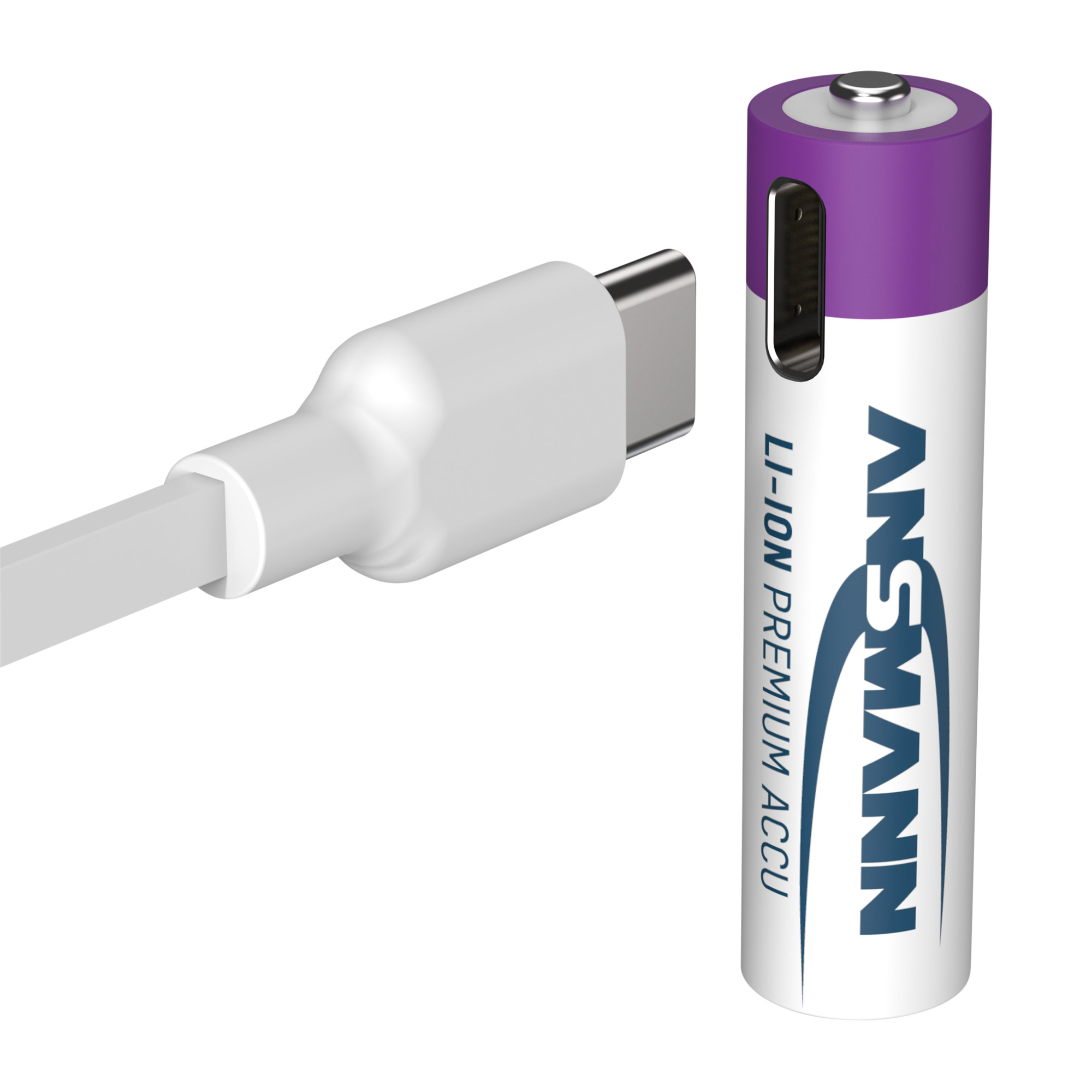 4 ANSMANN USB-Akkus mit Ladekabel 500 Micro AAA 400 mAh