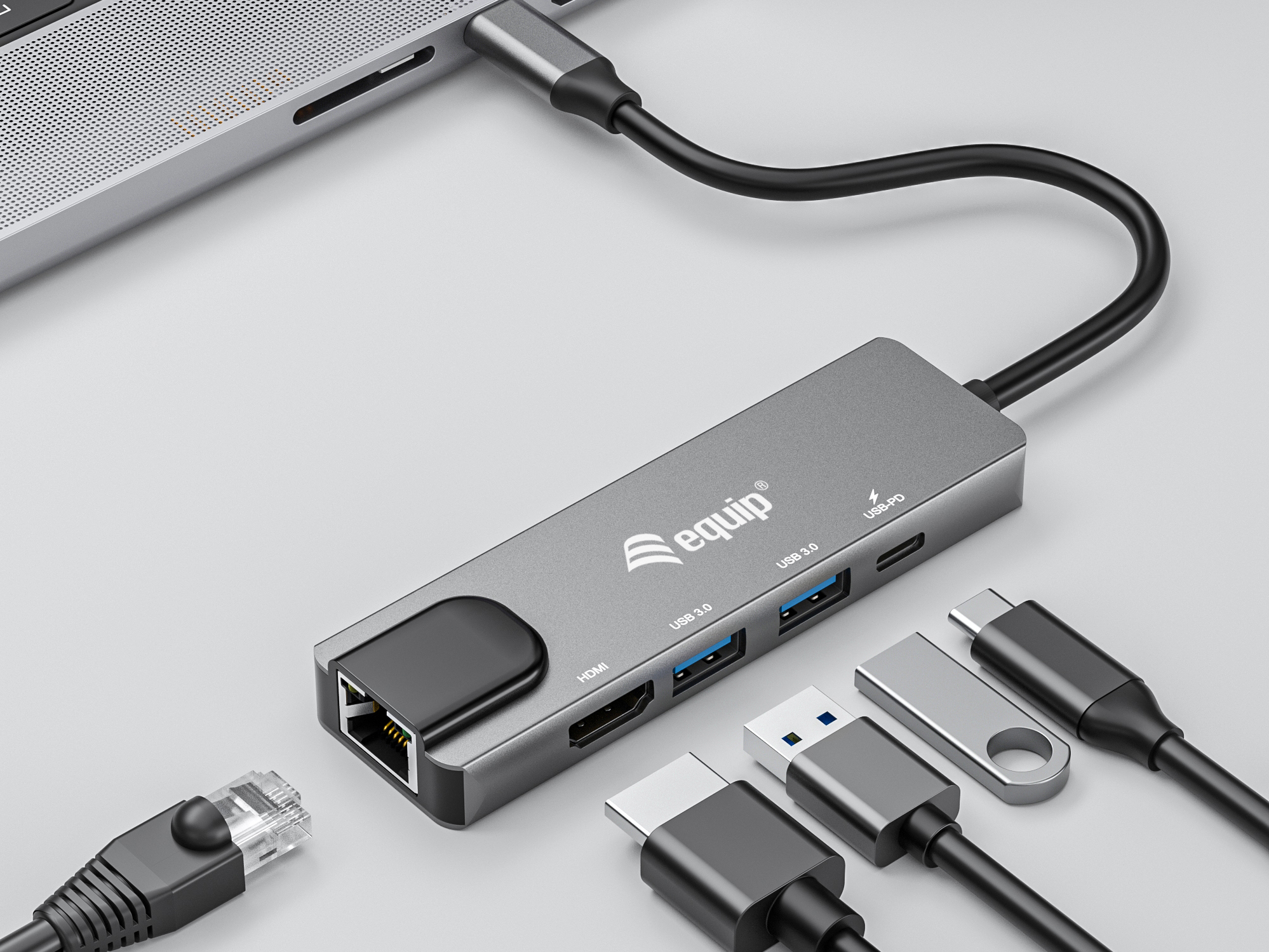 Equip Dock USBCHDMI2xUSB30GbE100WPD 25cm si