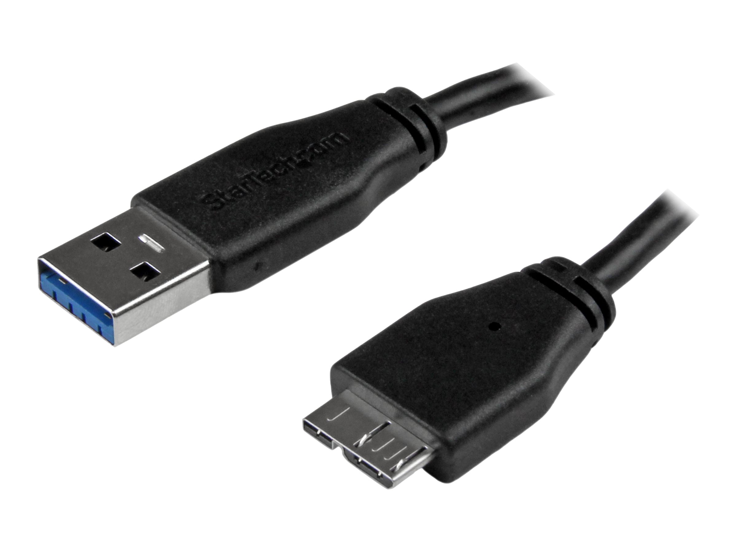 StarTech.com 50cm schlankes SuperSpeed USB 3.0 A auf Micro B Kabel - St/St - USB 3.0 Anschlusskabel - Schwarz - USB-Kabel - 50 cm