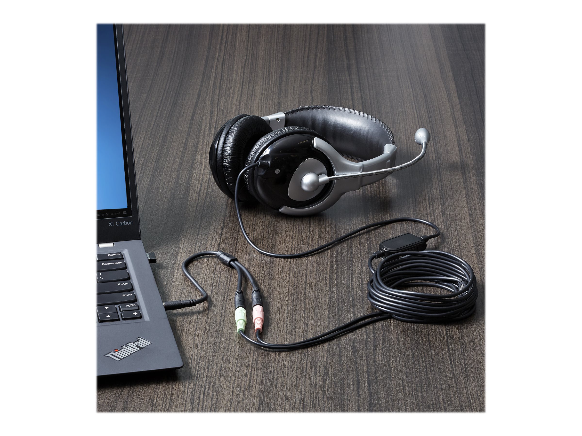StarTech.com 3,5mm Klinke Audio Y-Kabel - 4 pol. auf 3 pol. Headset Adapter für Headsets mit Kopfhörer / Microphone Stecker - St/Bu - Headset-Splitter - 20 cm