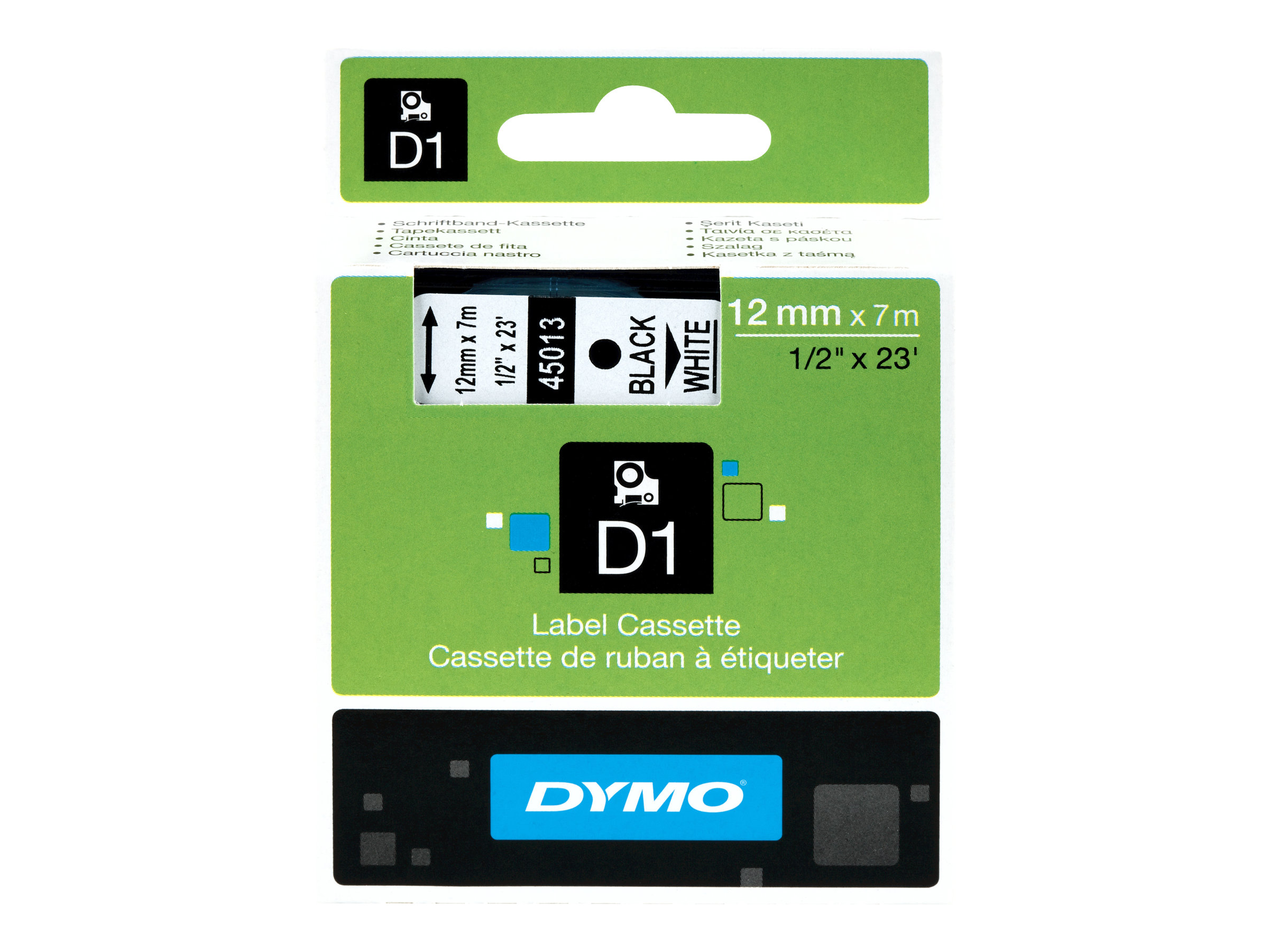 S0720610 DYMO D1 12mm WEISS-SCHWARZ