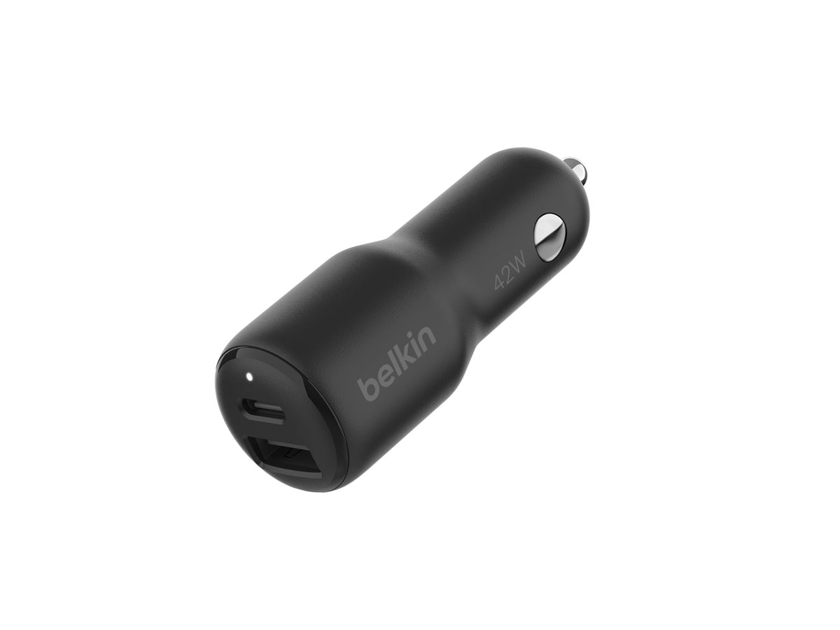 Belkin BoostCharge - Auto-Netzteil - 42 Watt - PD 3.0, Fast Charge - 2 Ausgabeanschlussstellen (USB, 24 pin USB-C)