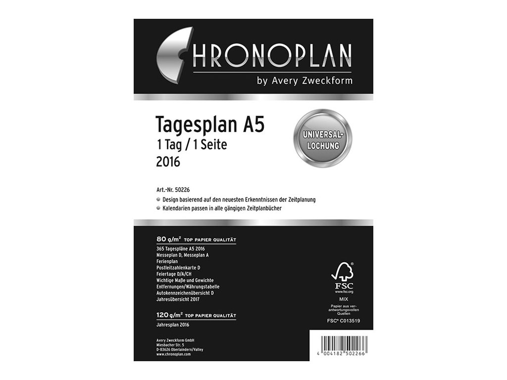 CHRONOPLAN Kalendereinlage 2026 Tagesplan A5