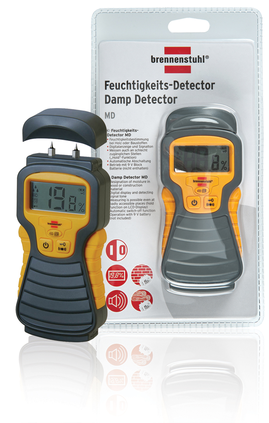 Brennenstuhl Feuchtigkeits-Detector MD  schwarz/gelb