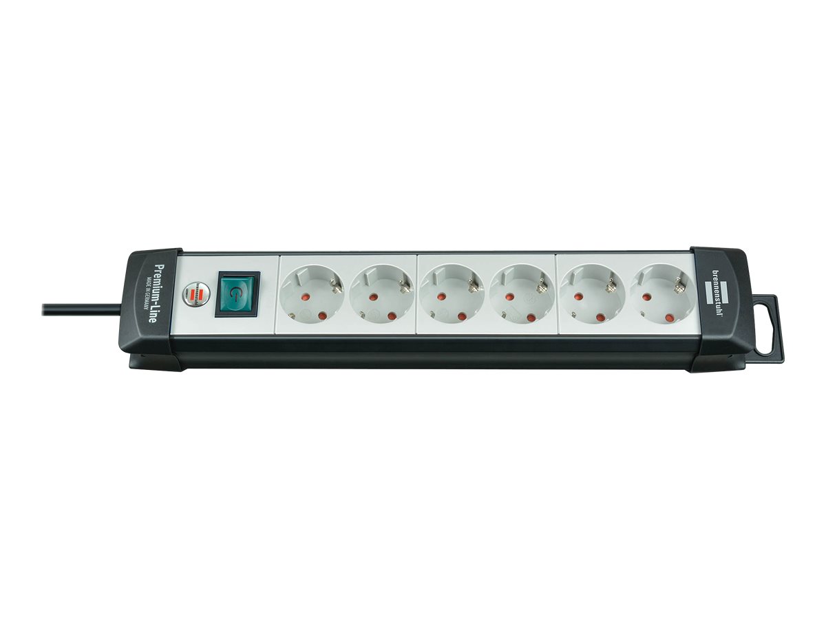 Brennenstuhl Premium-Line 6-fach mit Schalter, schwarz/lichtgrau, 5 m Brennenstuhl Premium-Line 6-fach mit Schalter, schwarz/lichtgrau, 5 m