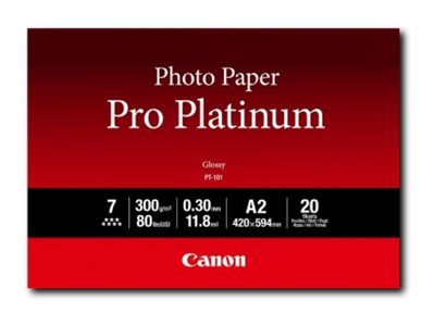 CANON PT-101 Fotopapier Pro Platinum A2 20 Blatt CANON PT-101 Fotopapier Pro Platinum A2 20 Blatt