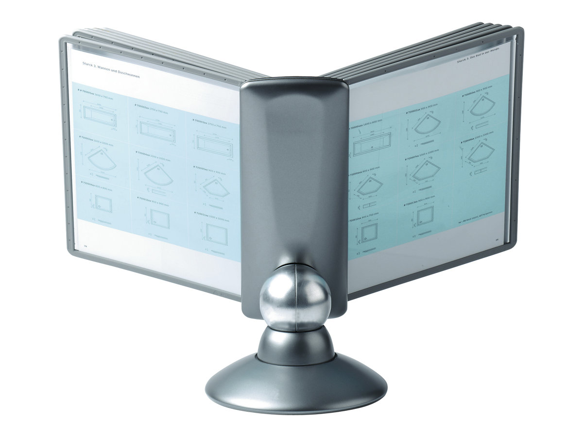 DURABLE Sichttafelsystem SHERPA motion komplett 558737 DIN A4 grau mit 10 St Sichttafeln, 1 St