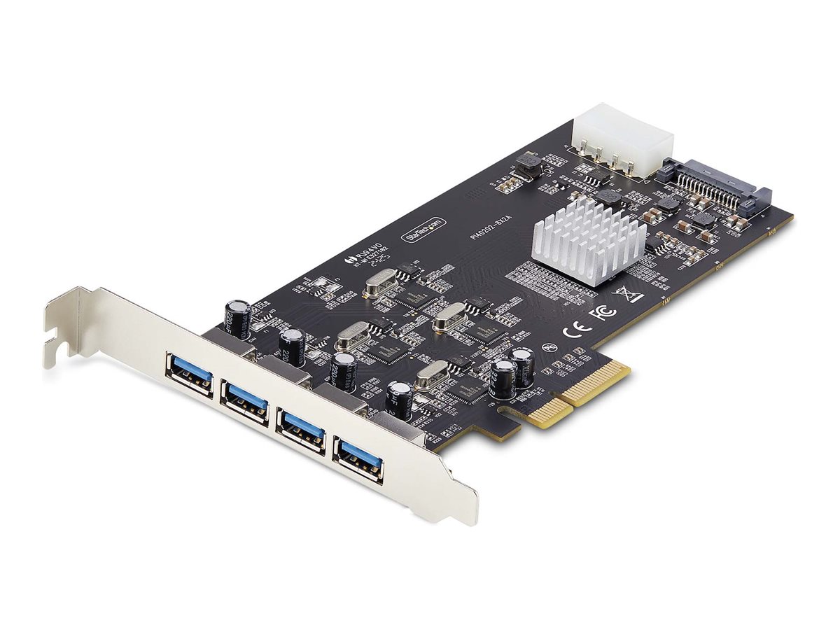 STARTECH.COM 4-Port USB PCIe Karte USB 3.2 5Gbps PCI Express Karte mit 4 unabhaengigen USB-Controllern 4 USB-A Anschlusse