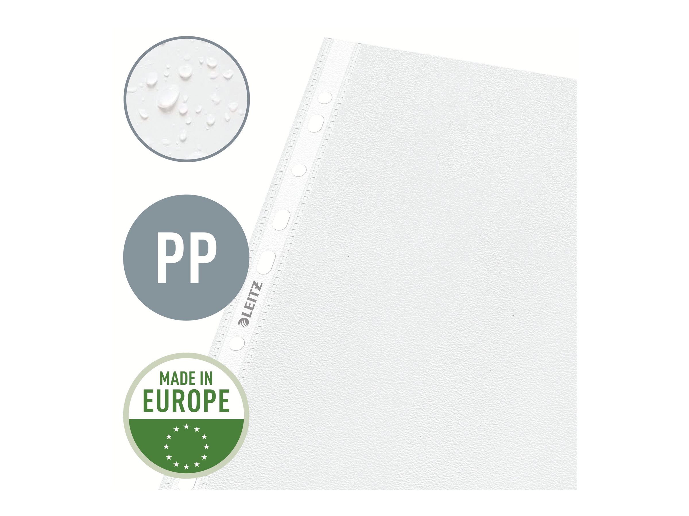 100 LEITZ Prospekthuellen 4704 DIN A4 transparent genarbt 0,10 mm