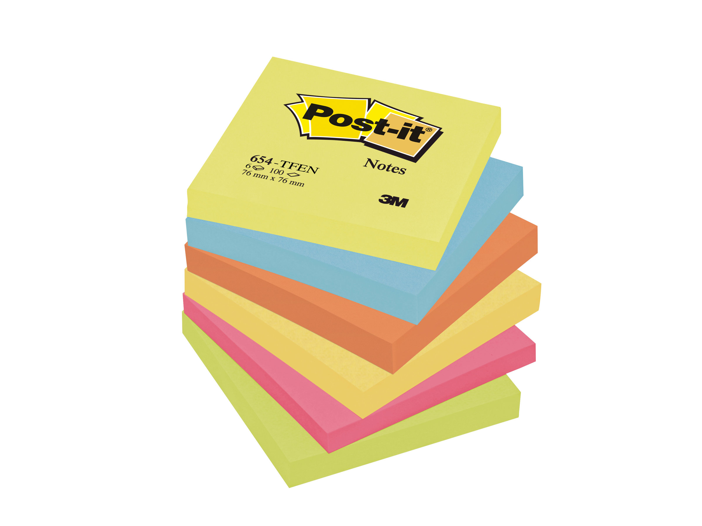 3M Post-it Active Collection 654TFEN Notizen 76 x 76 mm 600 Blatt