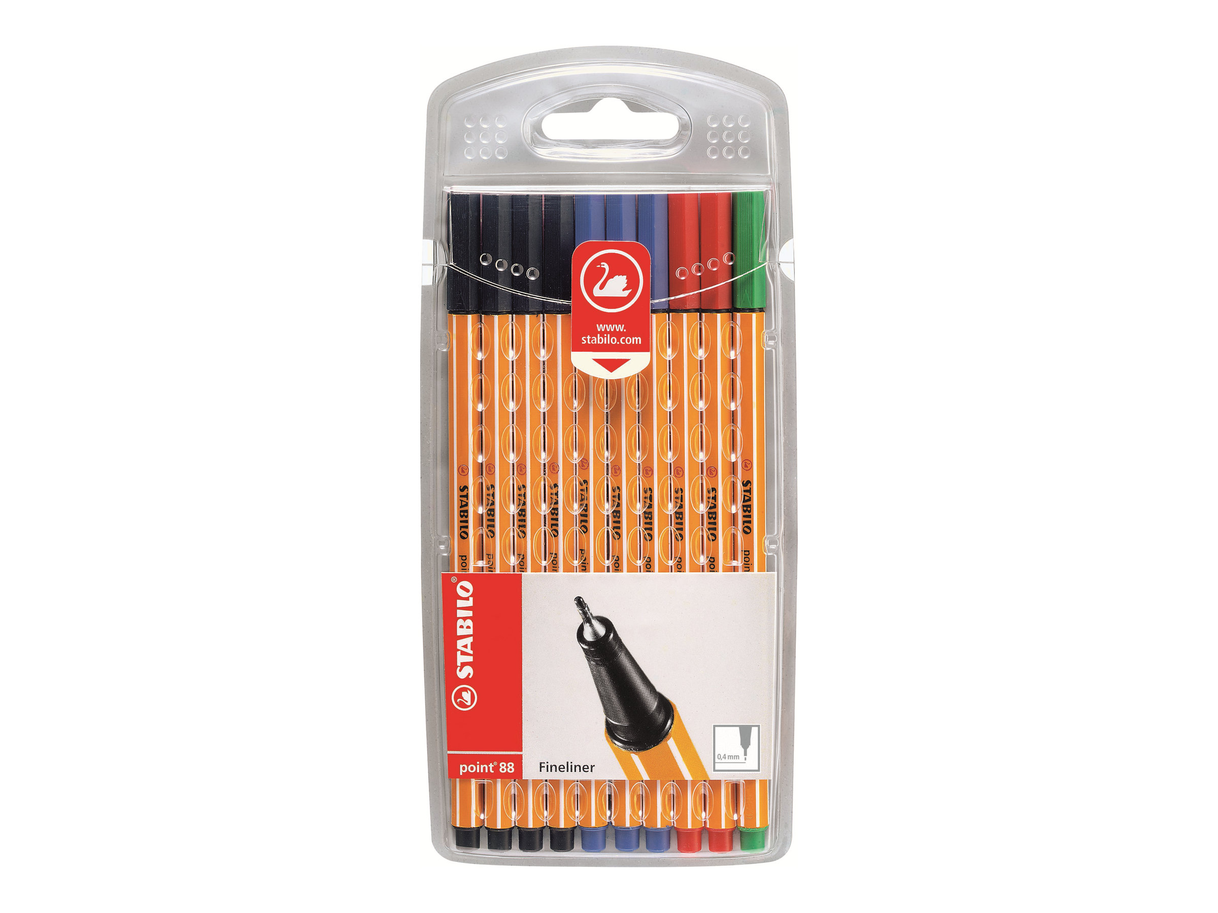 STABILO point 88 Fineliner farbsortiert 0,4 mm, 10 St. STABILO point 88 Fineliner farbsortiert 0,4 mm, 10 St.