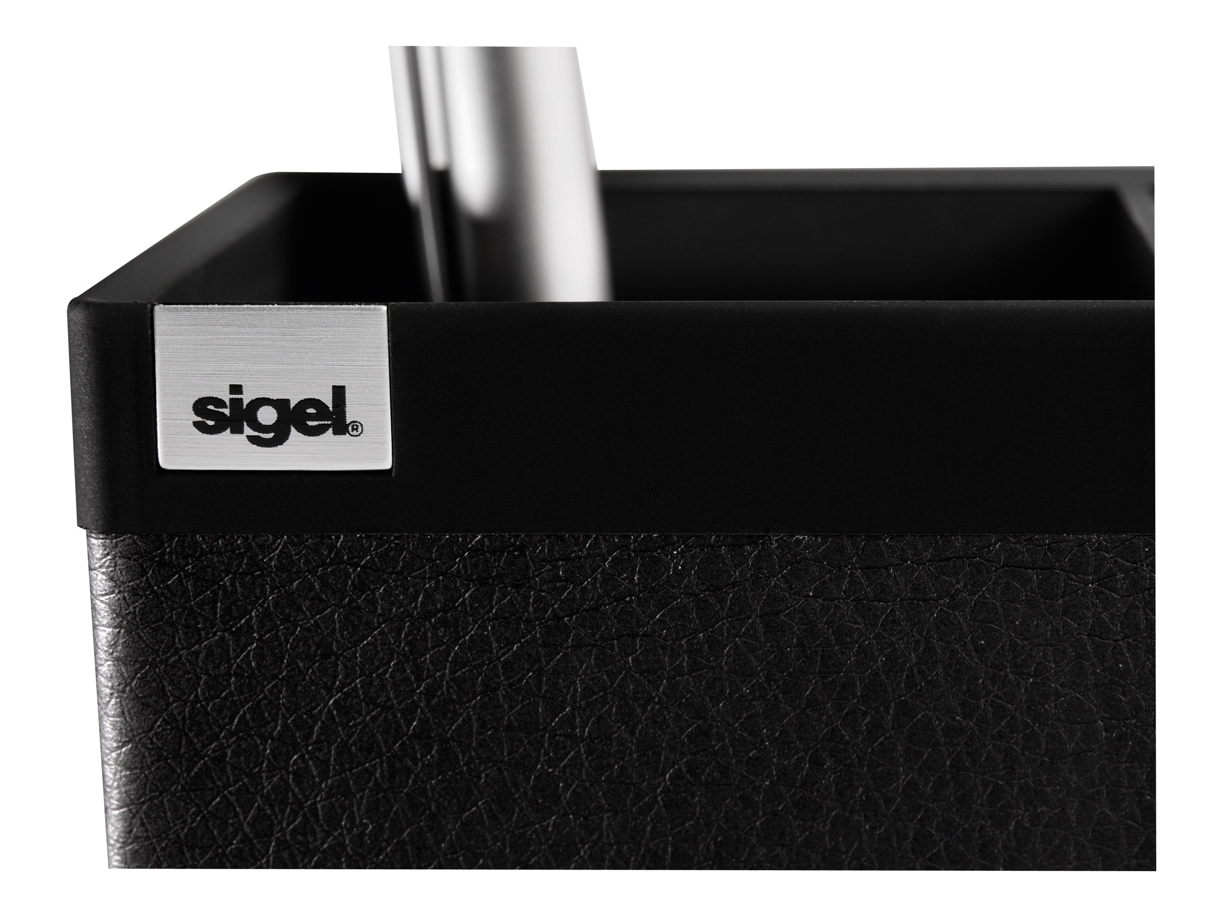 SIGEL Stiftehalter cintano:S saphirschwarz Lederimitat 2 Faecher 13,0 x 6,0 x 10,7 cm SIGEL Stiftehalter cintano:S saphirschwarz Lederimitat 2 Faecher 13,0 x 6,0 x 10,7 cm