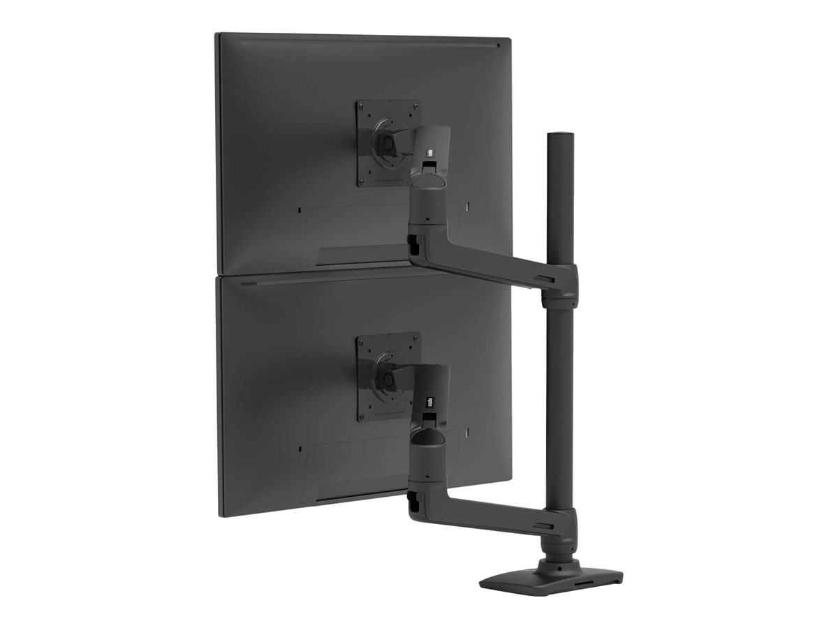 ERGOTRON LX, Mounting kit, tall, pole, dual, stacking, arm, for, 2, LCD, displays, matte, black, size, 40inch, desk-mountable