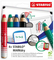 STABILO MARKdry Whiteboard- und Flipchart-Marker farbsortiert 1,0 - 10,0 mm, 4 St. STABILO MARKdry Whiteboard- und Flipchart-Marker farbsortiert 1,0 - 10,0 mm, 4 St.