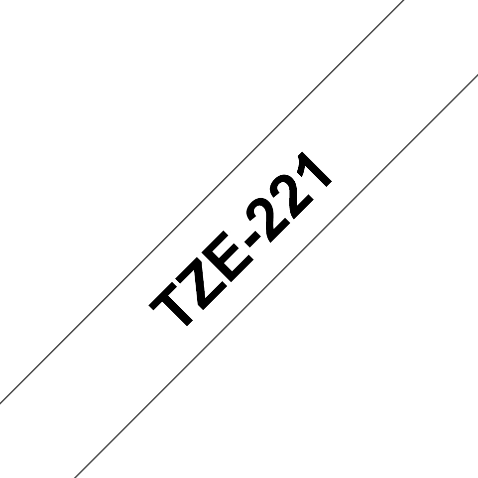 Brother Schriftband TZe221 schwarz auf weiß, 9mm, 8, laminiert,