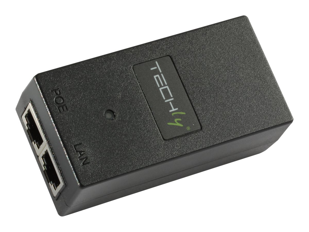 TECHLY PoE Injector Injektor 1 Port 48 V DC IEEE 8023af kompatibel Class 3 PoE 15 Watt 10100
