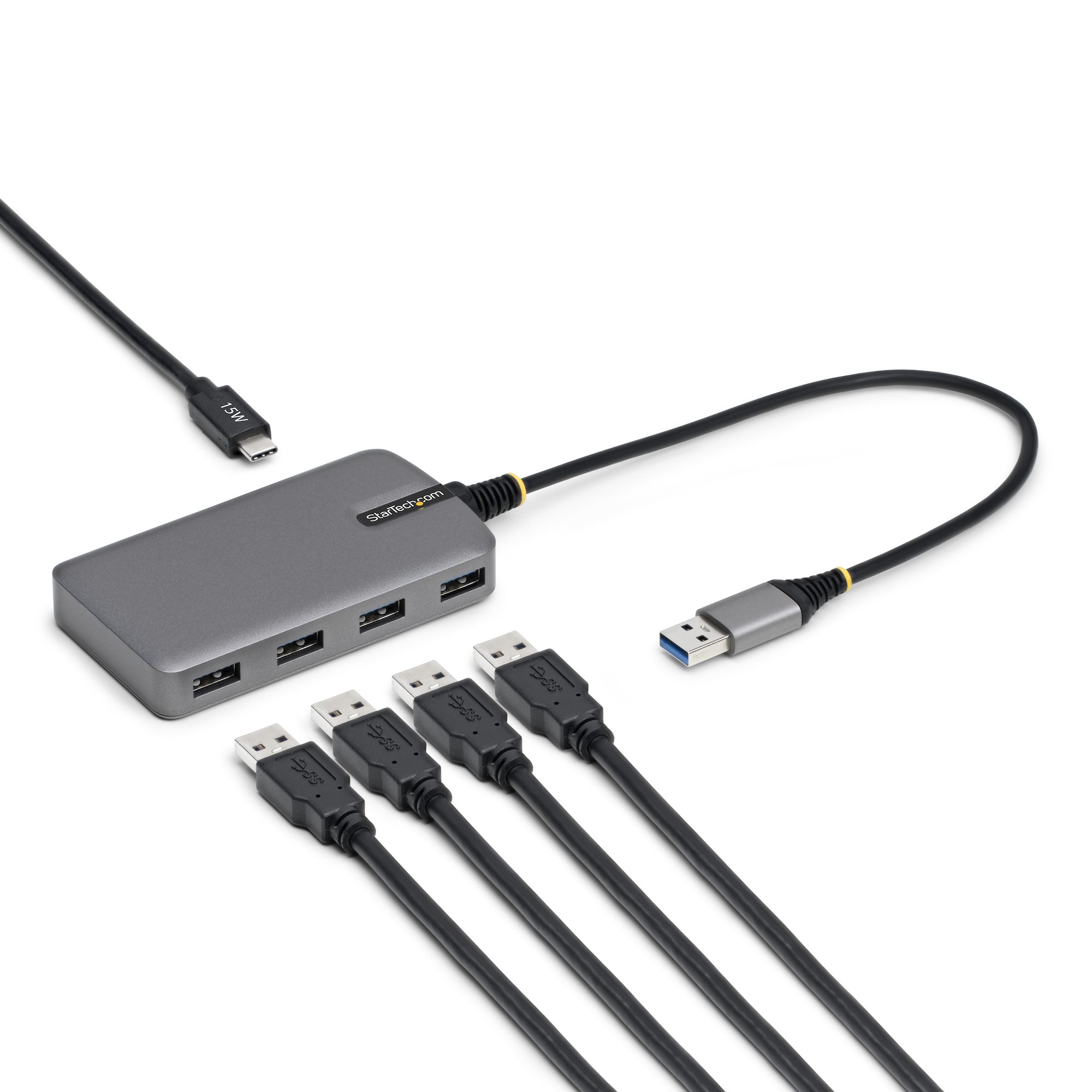STARTECHCOM 4Port USBA Hub 5Gbps Busbetrieben Typ A auf 4x USBA 30 Hub USBCNetzteil Port Mini ReisehubVerteiler USB Splitter