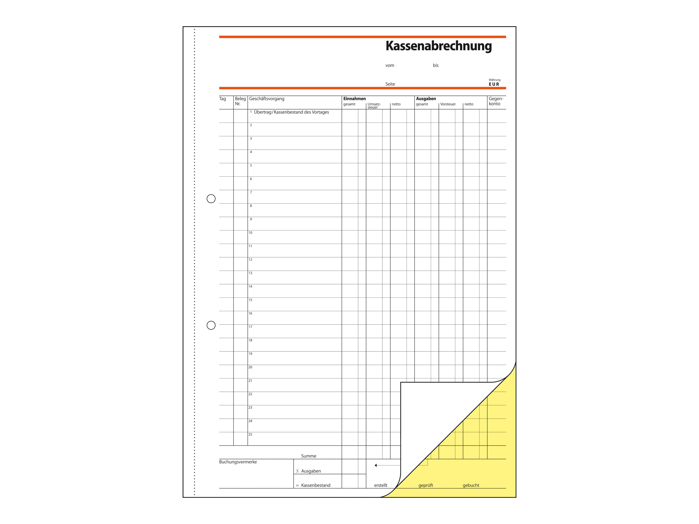 SIGEL Kassenabrechnung Formularbuch SD006, 1 St