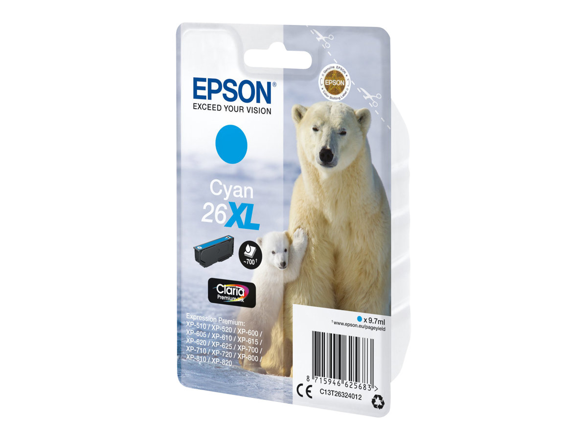 C13T26324012 EPSON XP Tinte cyan HC 700