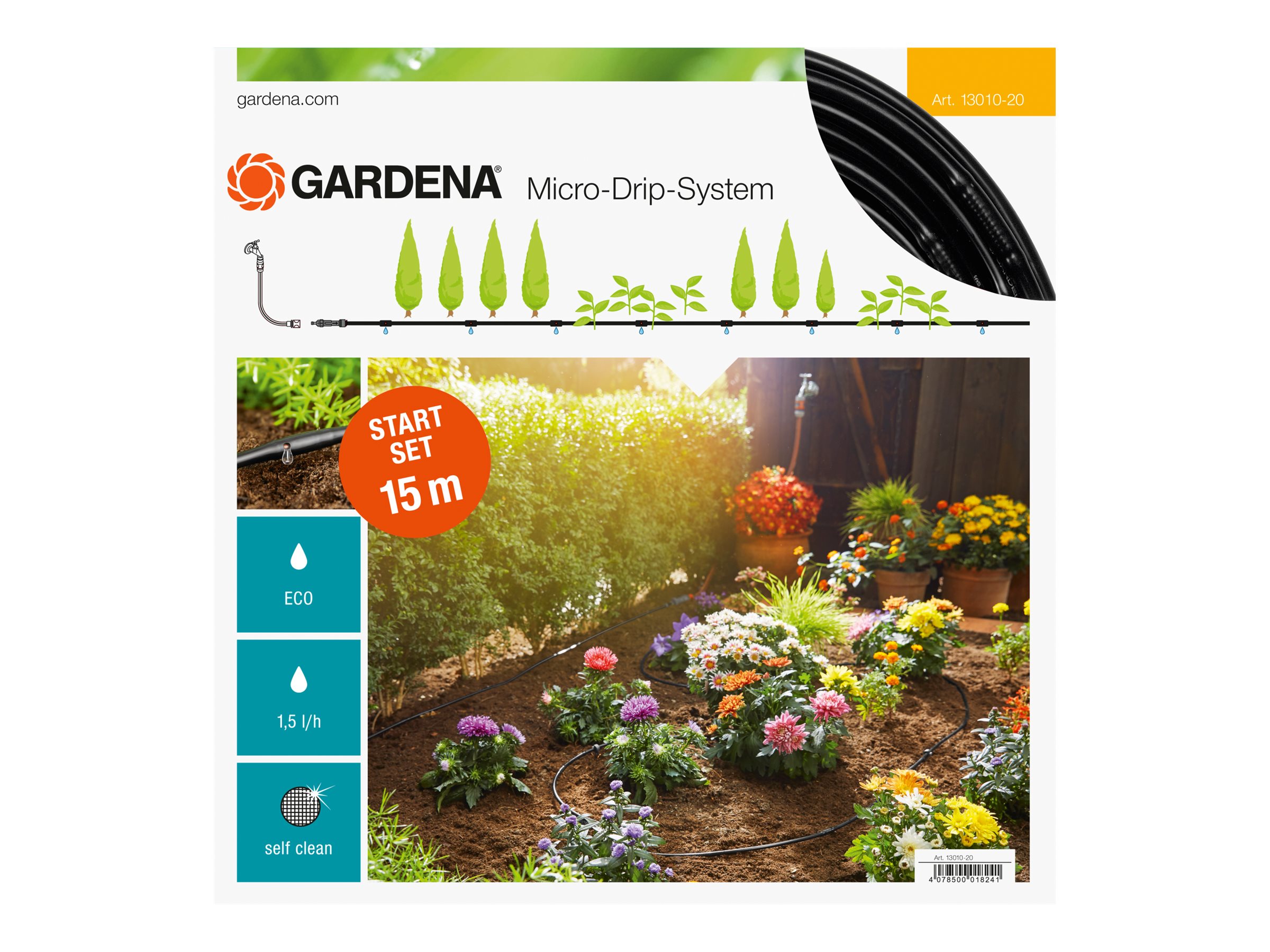 GARDENA Bewaesserungs-Set Micro-Drip-System Start Set Pflanzreihe S 15,0 m GARDENA Bewaesserungs-Set Micro-Drip-System Start Set Pflanzreihe S 15,0 m