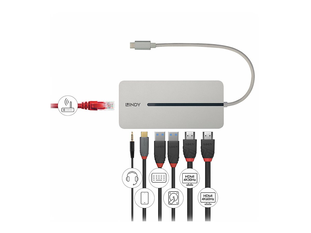 LINDY USB 3.2 Typ C Mini Dock 2x HDMI 4K LINDY USB 3.2 Typ C Mini Dock 2x HDMI 4K