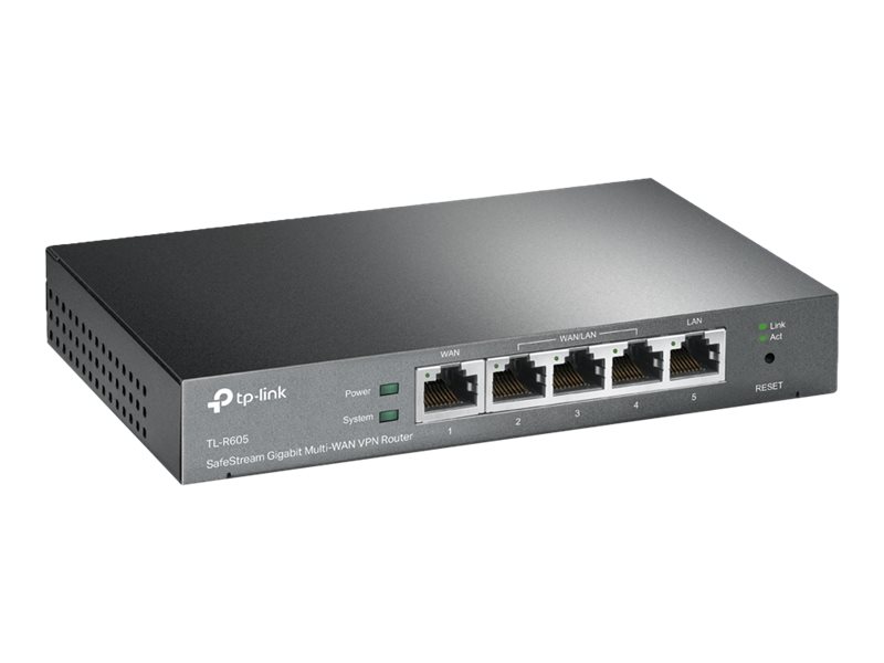 TP-LINK ER605 Omada Gigabit Multi-WAN VPN Router 1× Gigabit WAN 2× Gigabit WAN/LAN 2× Gigabit LAN 1x USB 2.0 VPN
