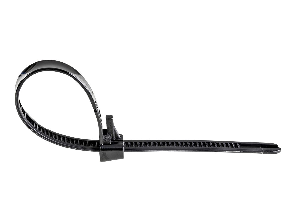 STARTECHCOM Cable Ties 203x4mm reusable detachable nylon ties inside and outside 94V2 UL black 100 pieces