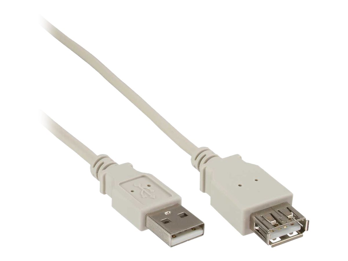 INLINE USB 2.0 Verlaengerung Stecker/Buchse Typ A beige/grau 0,5m