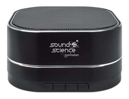 MANHATTAN Sound Science Metallic LED BluetoothLautsprecher Bluetooth 50 Mikrofon Bedienelemente FMRadio MicroSDSlot schwarz