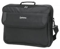 MANHATTAN Cambridge Clamshell Notebooktasche 43,9cm 17,3Zoll lässt sich vollständig aufklappen üppig gepolstert schwarz