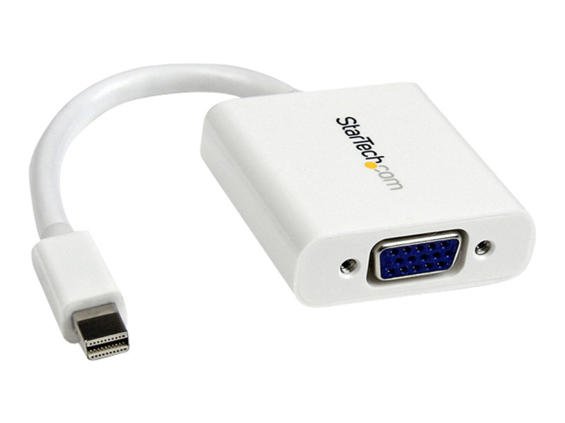 StarTech.com Mini DisplayPort to VGA Adapter - White - 1080p - Thunderbolt to VGA Monitor Adapter - Mini DP to VGA Converter (MDP2VGAW) - Videokonverter - weiß