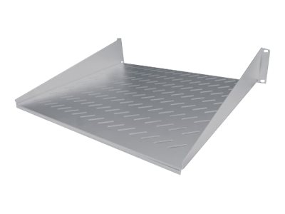 INTELLINET 48,3 cm 19Zoll Fachboden zur Frontmontage 2 HE Montage an den beiden vorderen Profilschienen 250 mm Tiefe grau