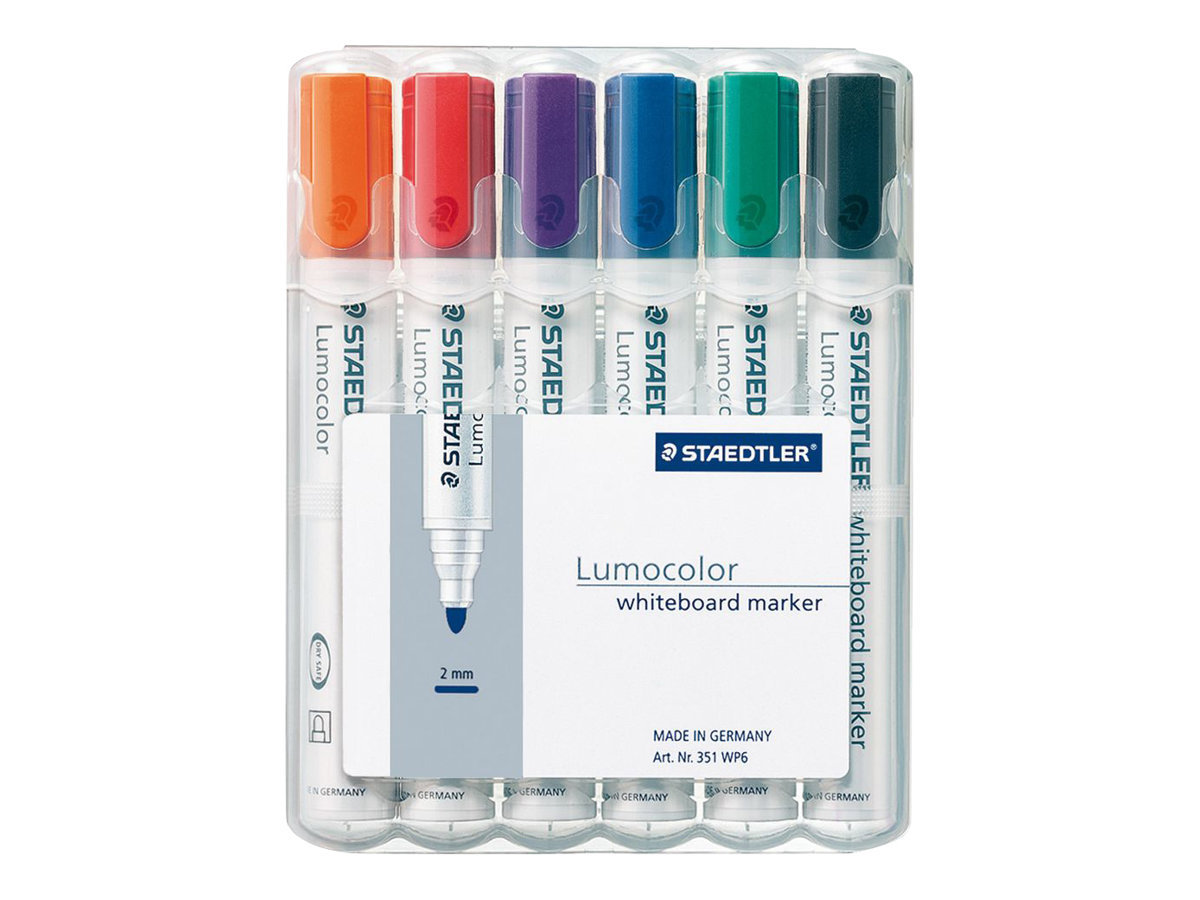 STAEDTLER Lumocolor Whiteboard-Marker farbsortiert 2,0 mm, 6 St. STAEDTLER Lumocolor Whiteboard-Marker farbsortiert 2,0 mm, 6 St.
