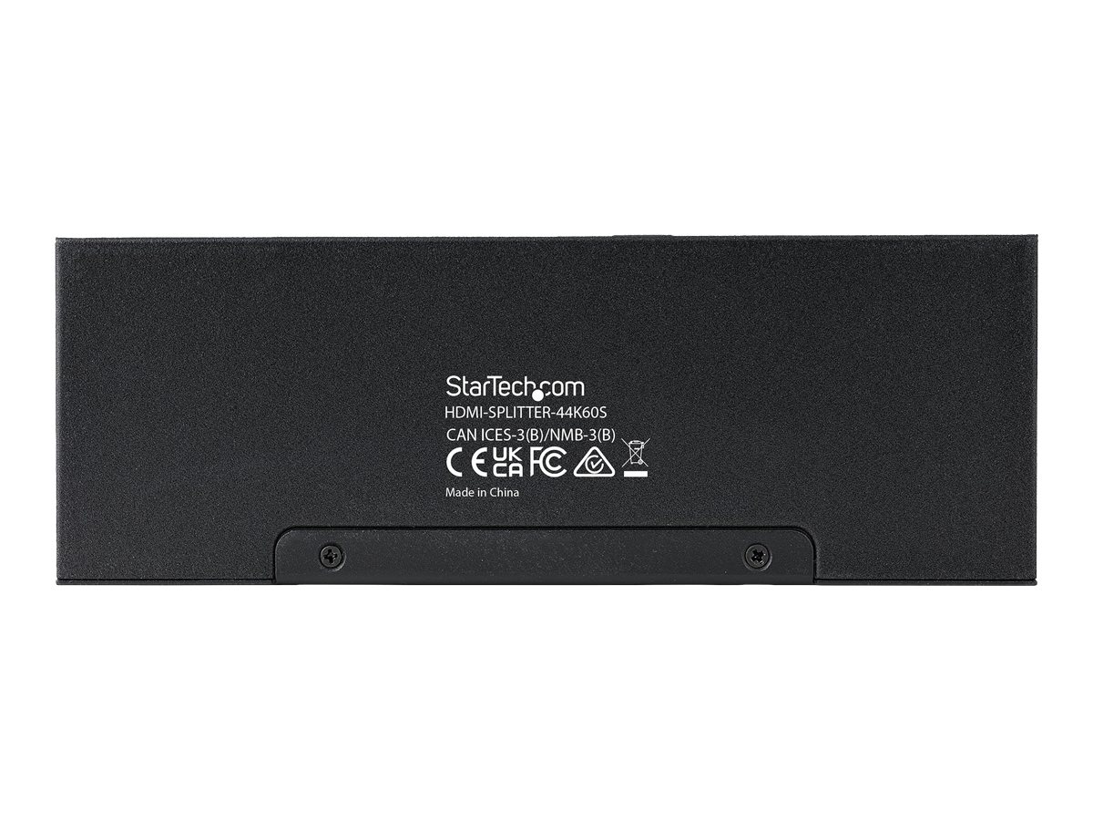 STARTECH.COM 4-Port 4K HDMI Splitter 1x4 4K 60Hz HDMI 2.0 Video 4k HDMI Verteiler mit Skalierer 1 In 4 Out HDMI 3.5mm/Opti Audio Pt