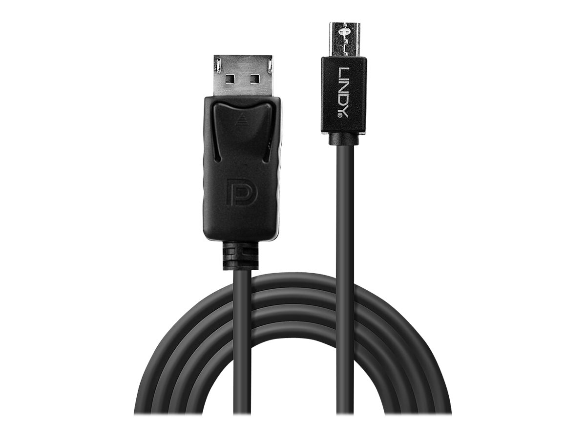 LINDY Mini DP zu DP Kabel, schwarz 3m MiniDisplayPort zu DisplayPort LINDY Mini DP zu DP Kabel, schwarz 3m MiniDisplayPort zu DisplayPort