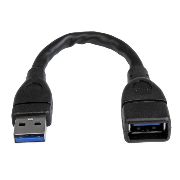 STARTECHCOM USB 30 AtoA Extension Cable MF 6in Black