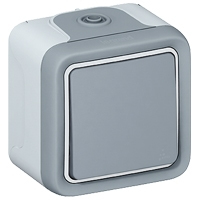 Legrand Wippschalter Plexo IP55 69716 Kreuz FR AP grau