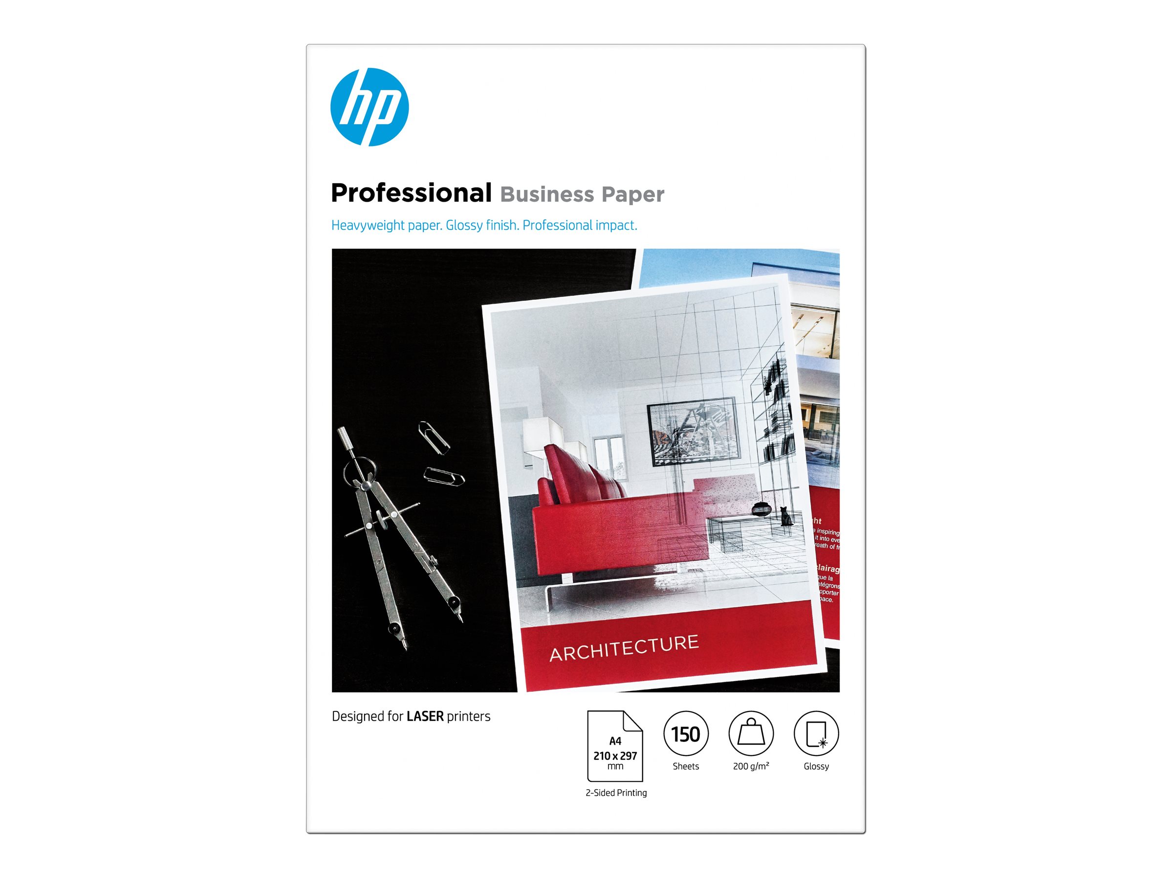 HP Fotopapier 7MV83A DIN A4 glaenzend 200 g/qm 150 Blatt