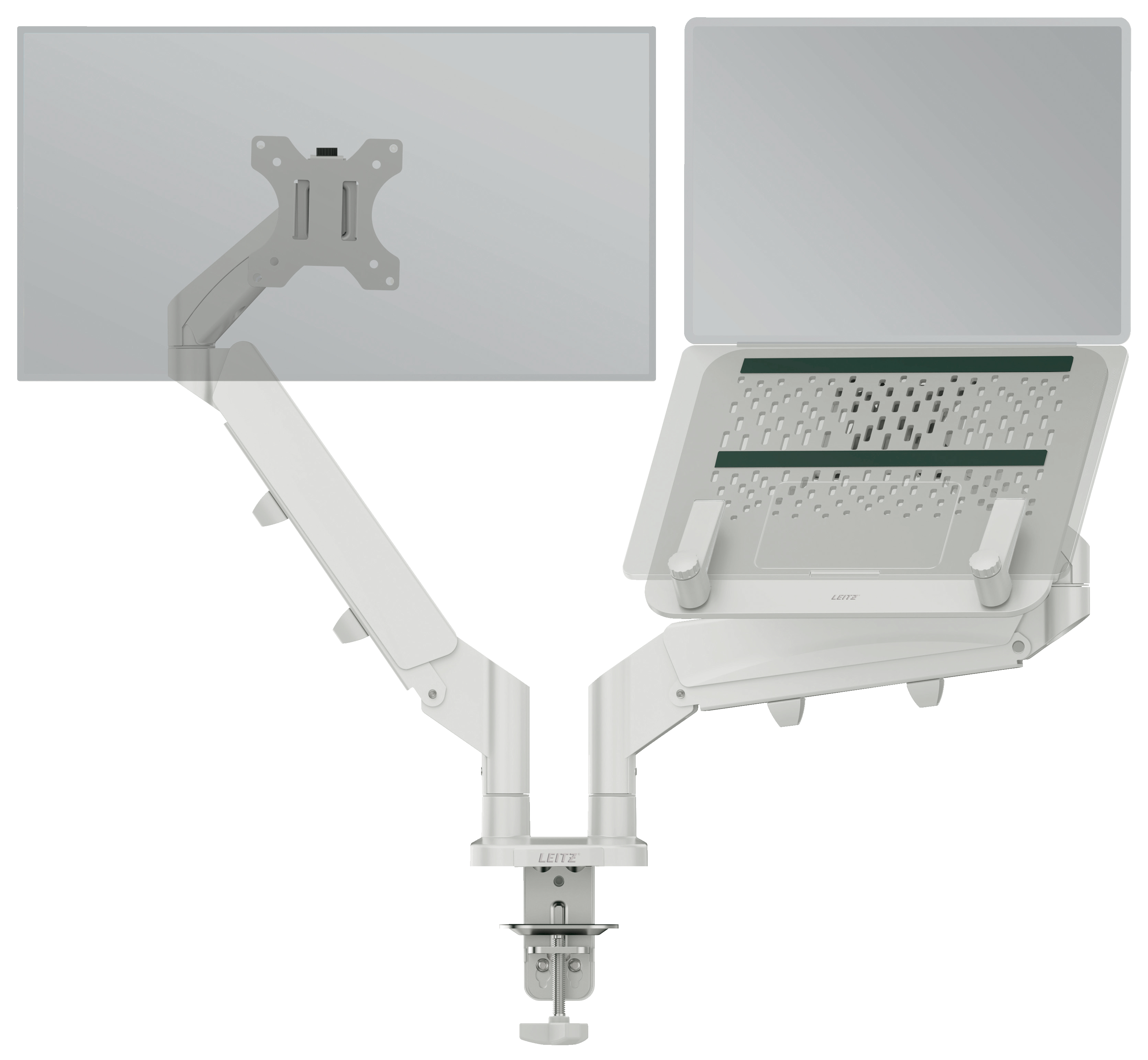 Esselte Leitz Laptop-Monitor-Halterung Ergo 65380085 1 Monitor 1 Laptop lichtgrau