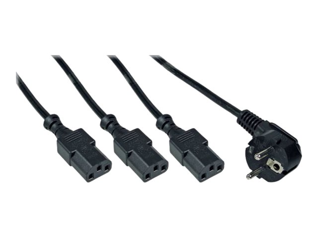 INLINE Netz-Y-Kabel 1x Schukostecker auf 3x Kaltgeraetestecker 2m auf 1m 2m und 3m schwarz INLINE Netz-Y-Kabel 1x Schukostecker auf 3x Kaltgeraetestecker 2m auf 1m 2m und 3m schwarz